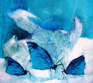 Blue Butterfies #1 - giclee reproduction of original art work Ltd edition of 19 W218 x H194 - $70